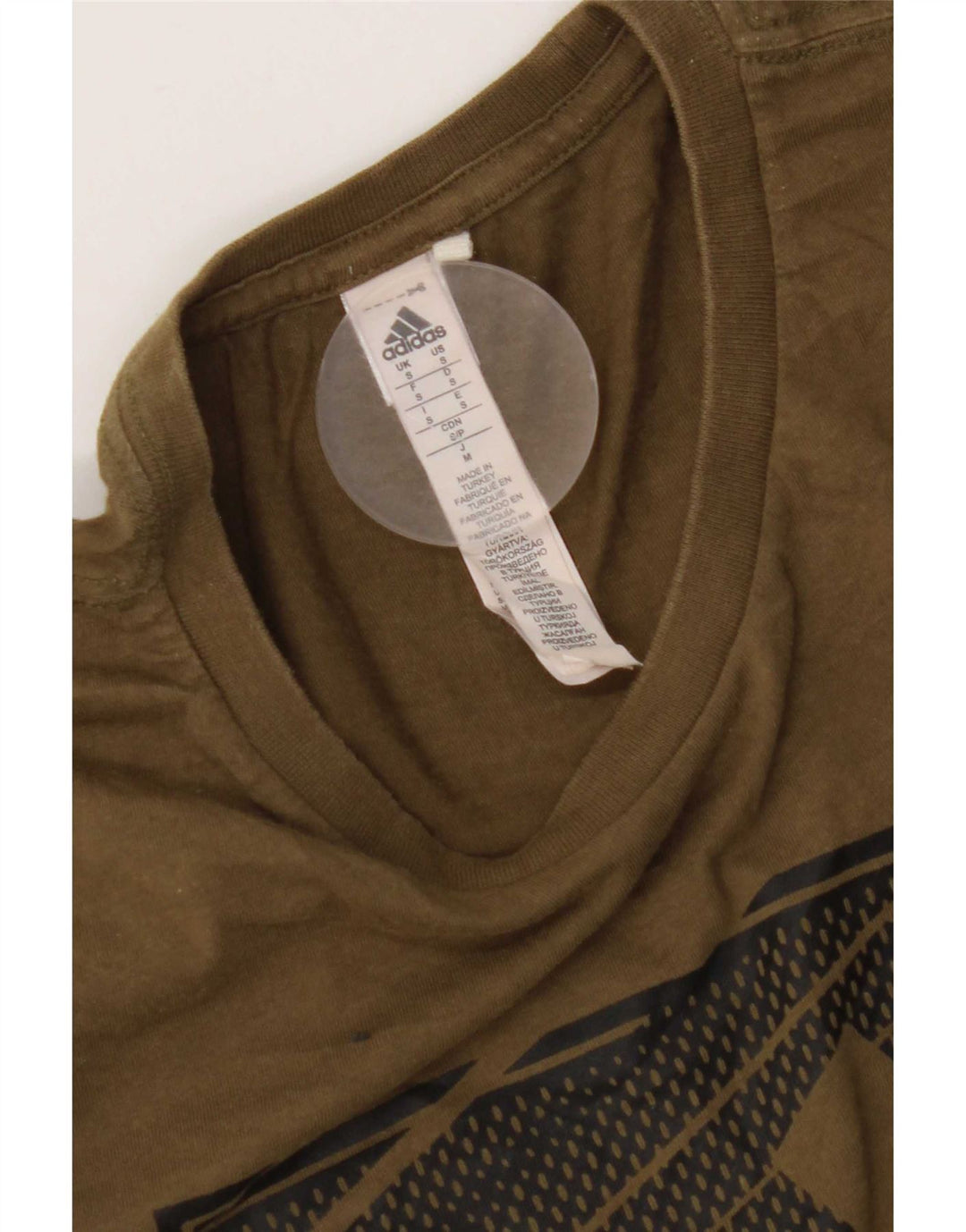 Adidas Herre grafisk T-shirt Top Lille Khaki Bomuld