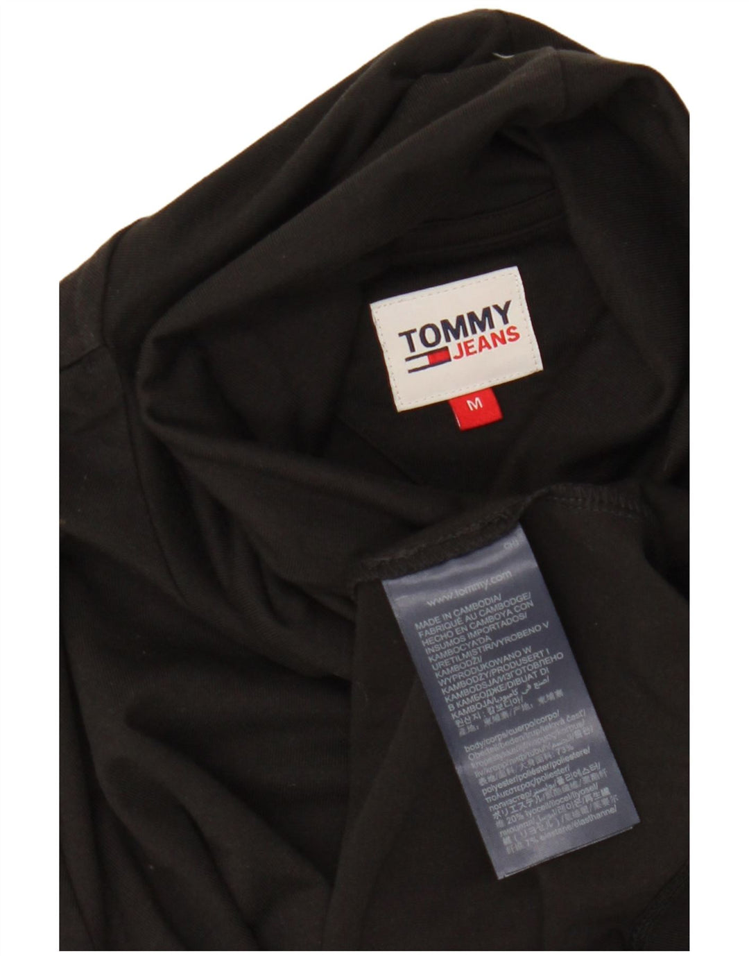 Tommy Hilfiger Dame Grafisk Top Langærmet UK 14 Medium Sort Polyester
