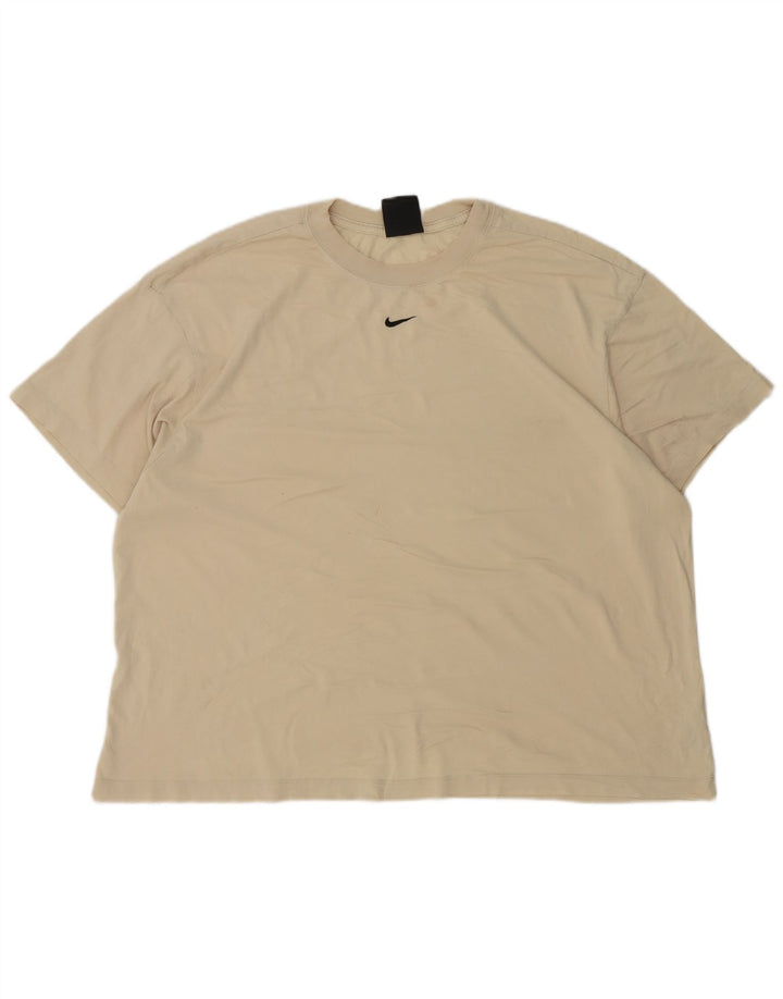 Nike T-shirt top til mænd XL Beige bomuld