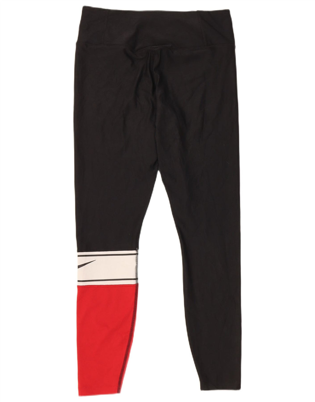 Nike Dame Dri Fit Leggings UK 14 Medium Sort Colourblock Polyester
