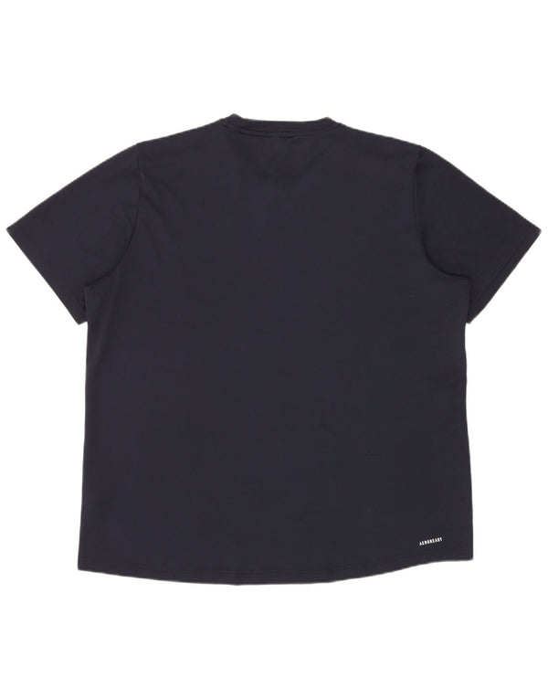 Adidas Mens Aeroready T-Shirt Top XL Navy Blue Polyester