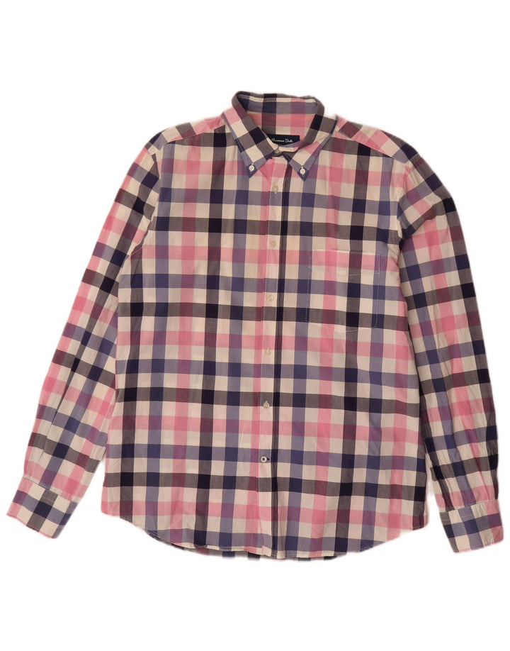 MASSIMO DUTTI Herre Slim Fit skjorte Stor flerfarvet ternet