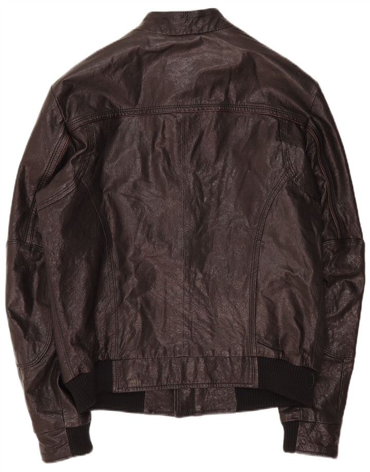 Trussardi Herre Læderjakke IT 52 XL Sort Læder