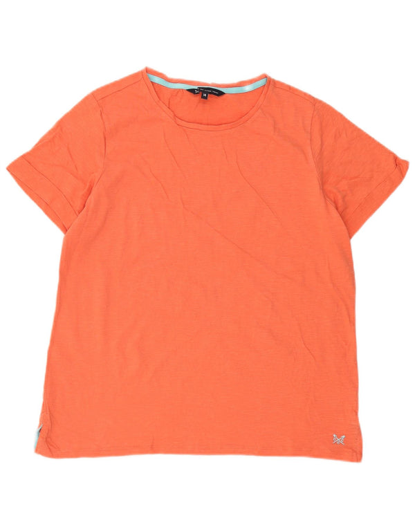 Crew Clothing Dame T-Shirt Top UK 14 Stor Orange Bomuld