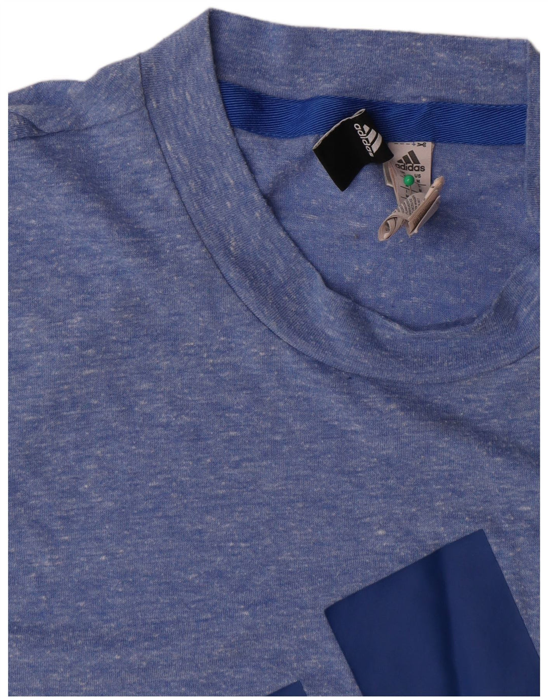 Adidas grafisk t-shirt til mænd, medium blå flækket polyester