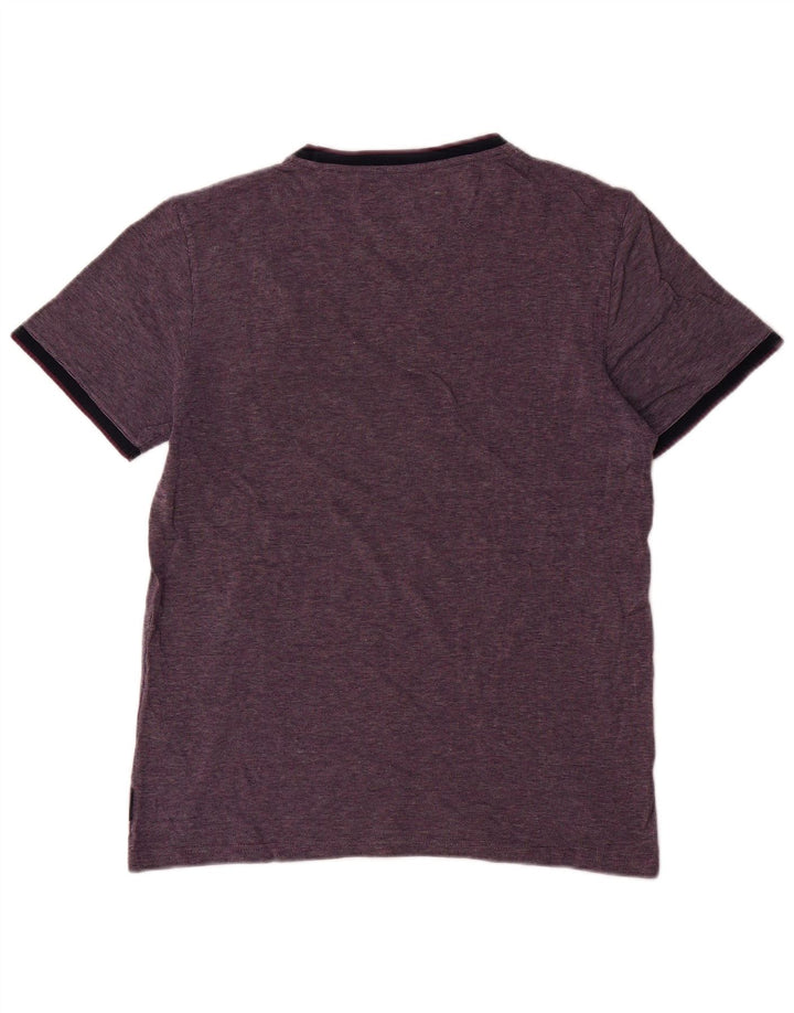 Ted Baker Herre T-Shirt Top Størrelse 3 Medium Lilla Bomuld