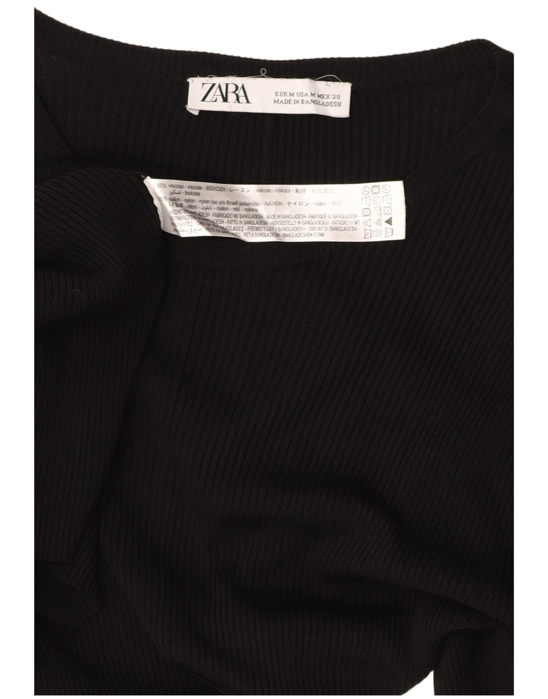 ZARA Langærmet maxikjole til kvinder UK 12 Medium Black Viscose