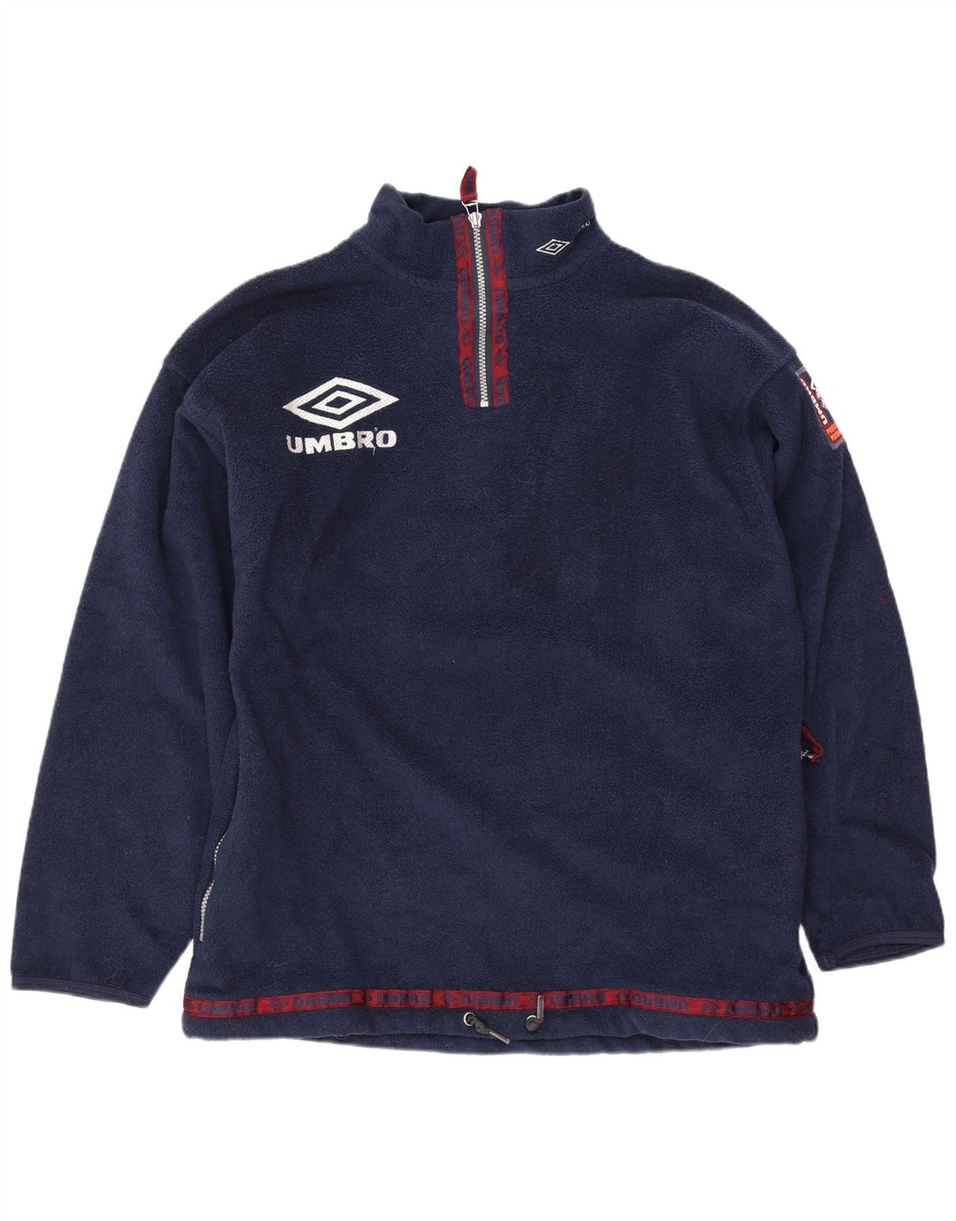 Umbro Herre grafisk lynlås hals fleece jumper stor marineblå polyester