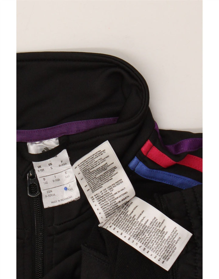 Adidas piger grafisk træningsdragt topjakke 9-10 år sort polyester