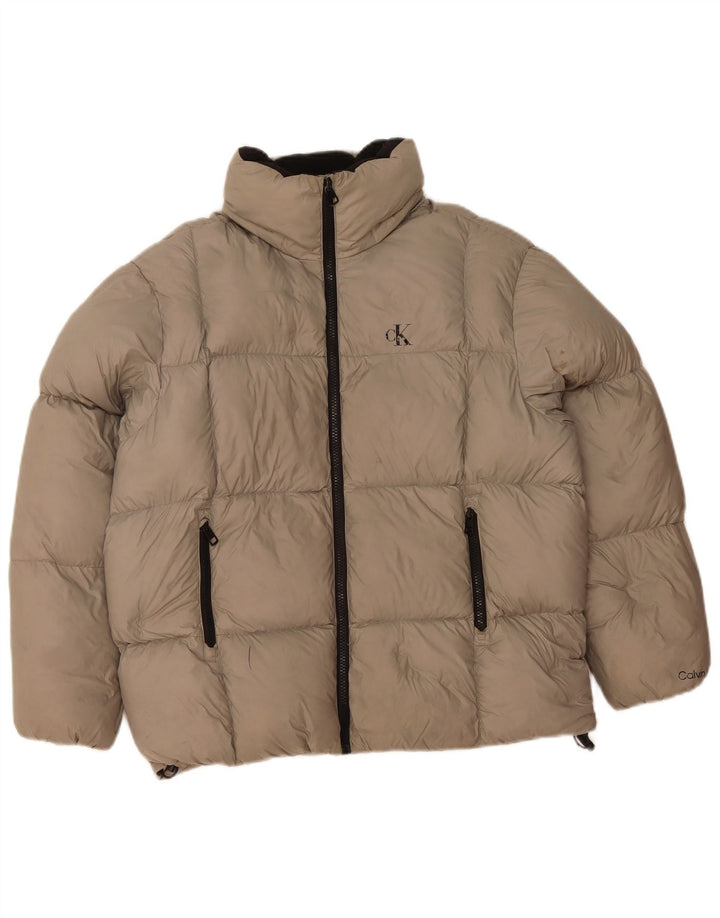 Calvin Klein Jeans Polstret jakke til mænd UK 34 XS Beige Polyamid
