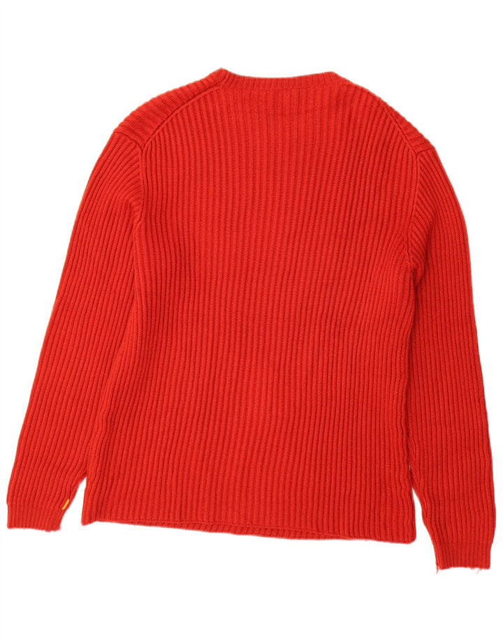 HUGO BOSS Herre sweater med rund hals, stor rød uld