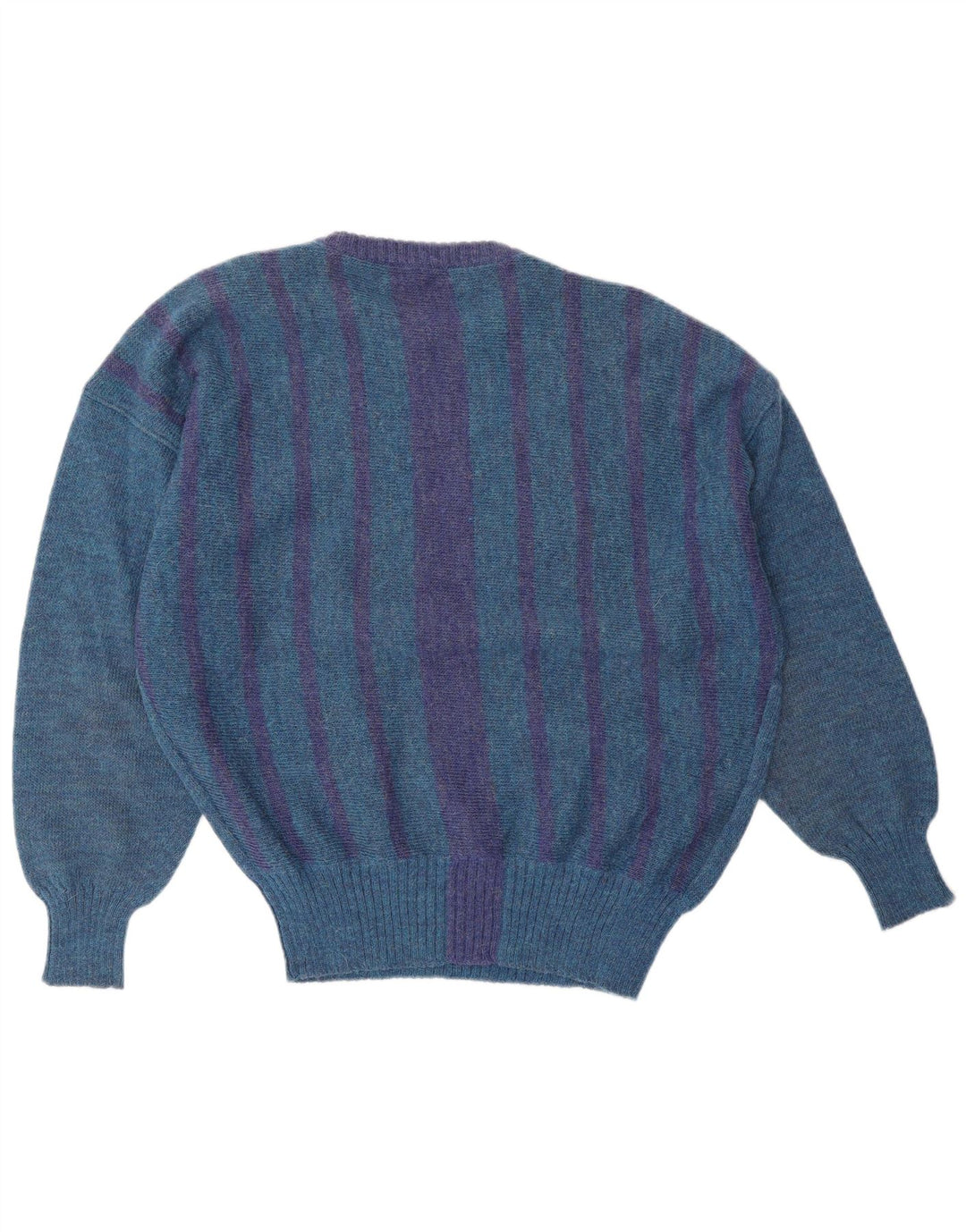 GIANNI VERSACE Herre sweater med rund hals, stor blå stribet klassisk