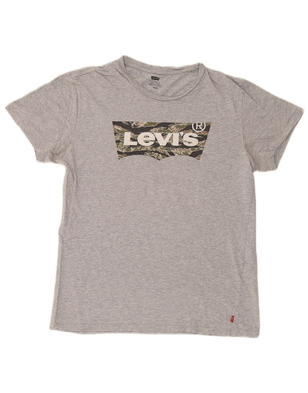 LEVI'S Mens Graphic T-Shirt Top Medium Grey Cotton