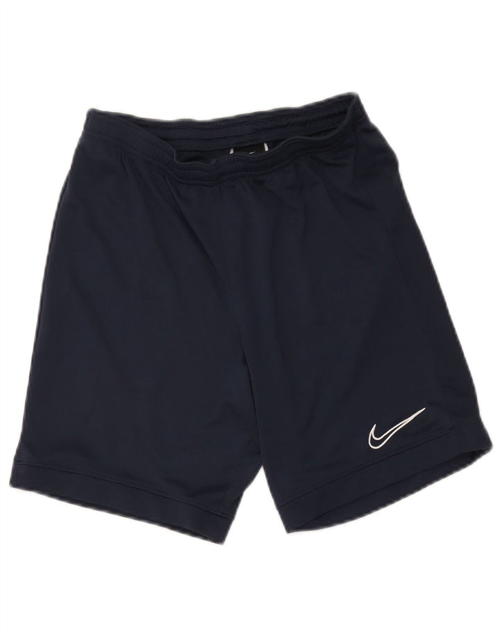 Nike Dame Dri Fit Sport Shorts UK 8 Small Navy Blue Polyester