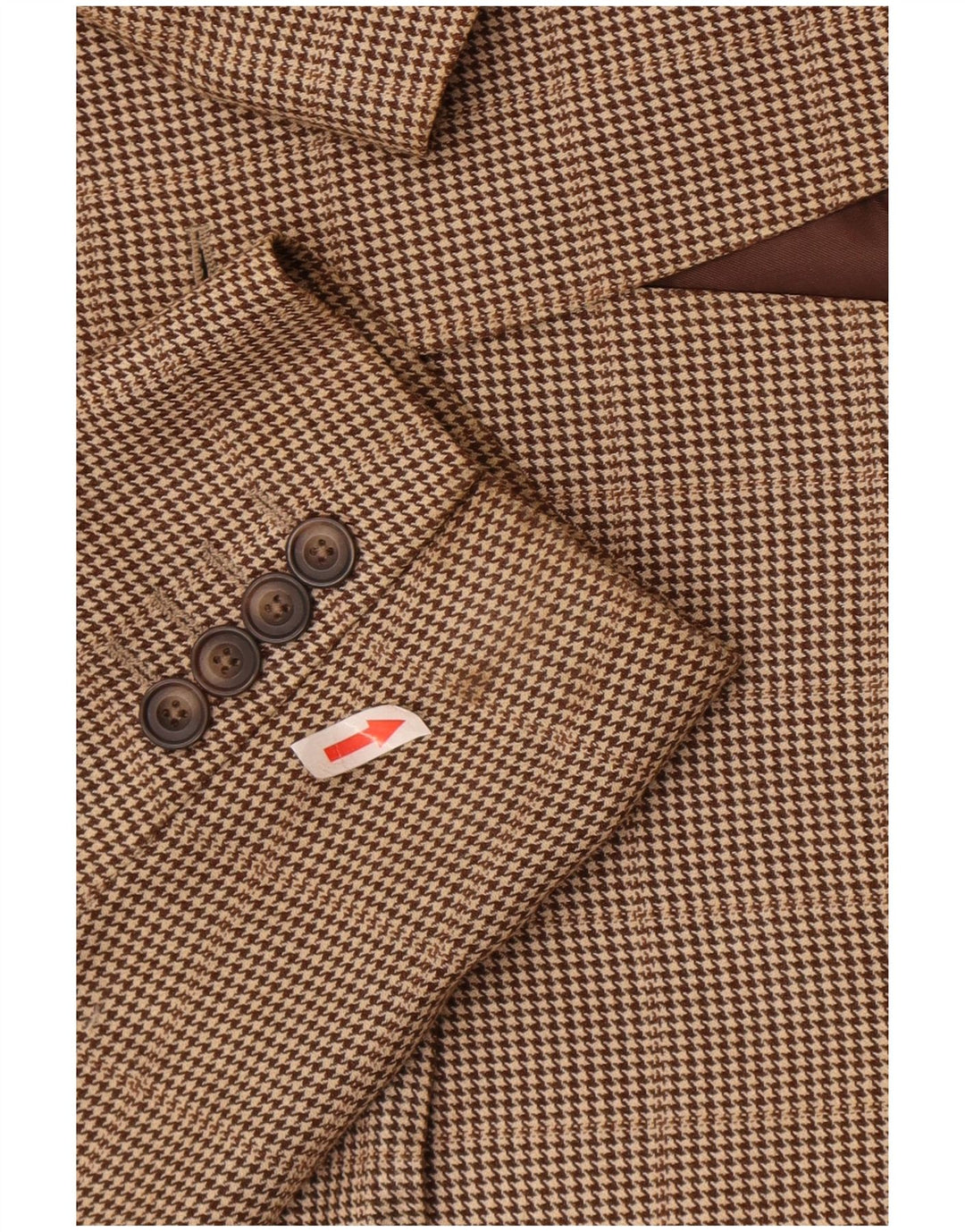 Aquascutum Herre 2-knaps blazerjakke UK 42 XL Brun Houndstooth Uld