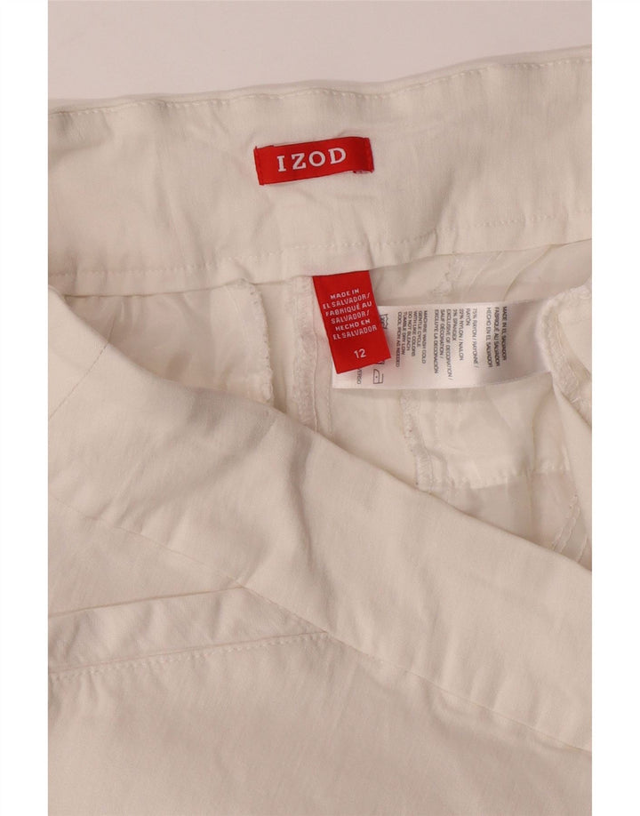 IZOD Womens Chino Shorts US 12 Large W32 White Rayon Vintage Izod and Second-Hand Izod from Messina Hembry 