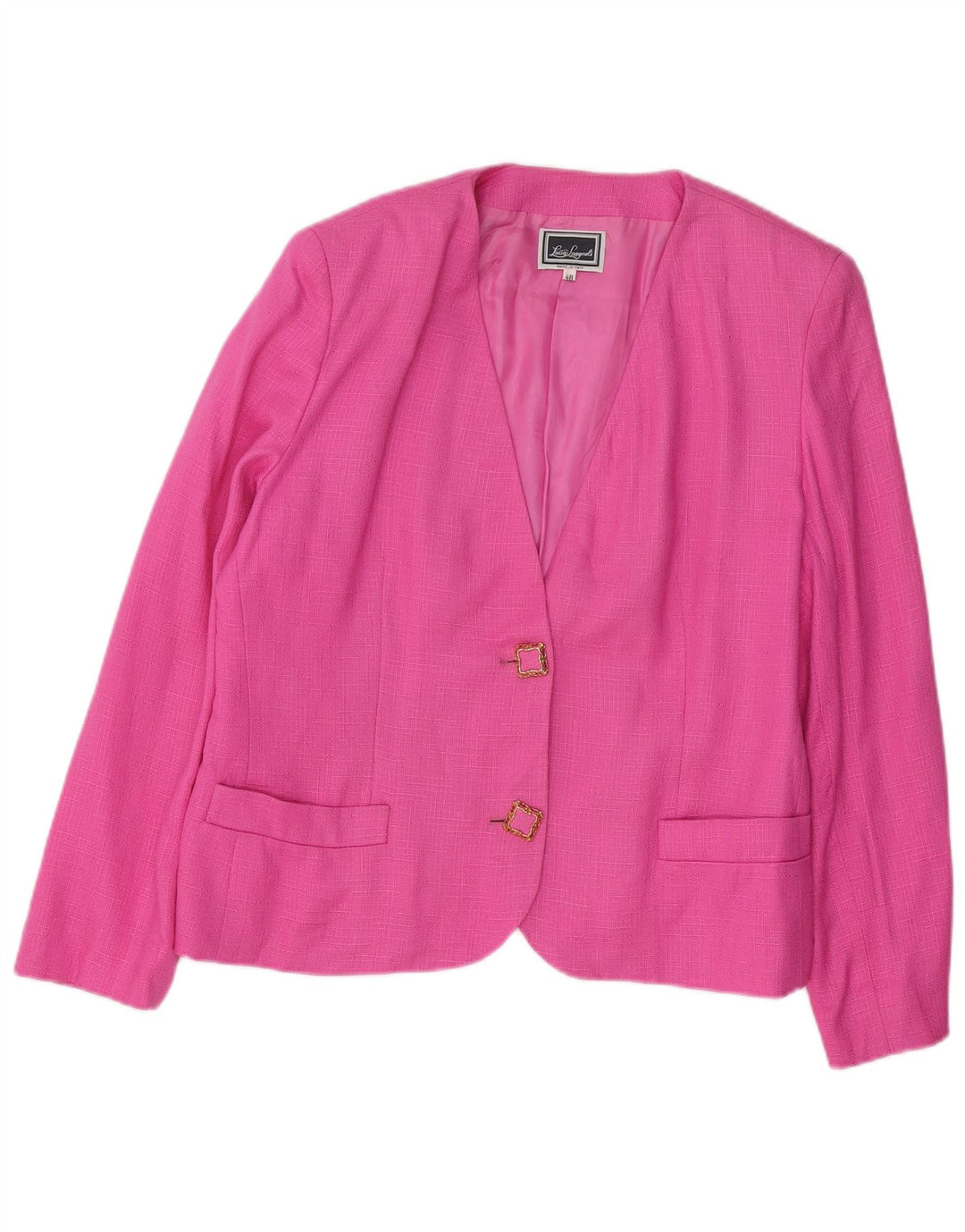 Luisa Spagnoli Dame 2 Button Blazer Jacket IT 48 XL Pink Acetate