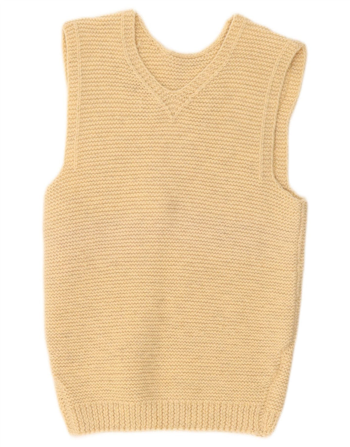 Vintage Dame Vest Tank Top UK 12 Medium Beige