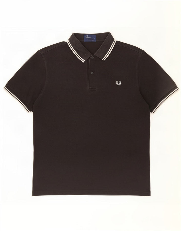 Fred Perry Herre poloshirt Stor sort stribet bomuld