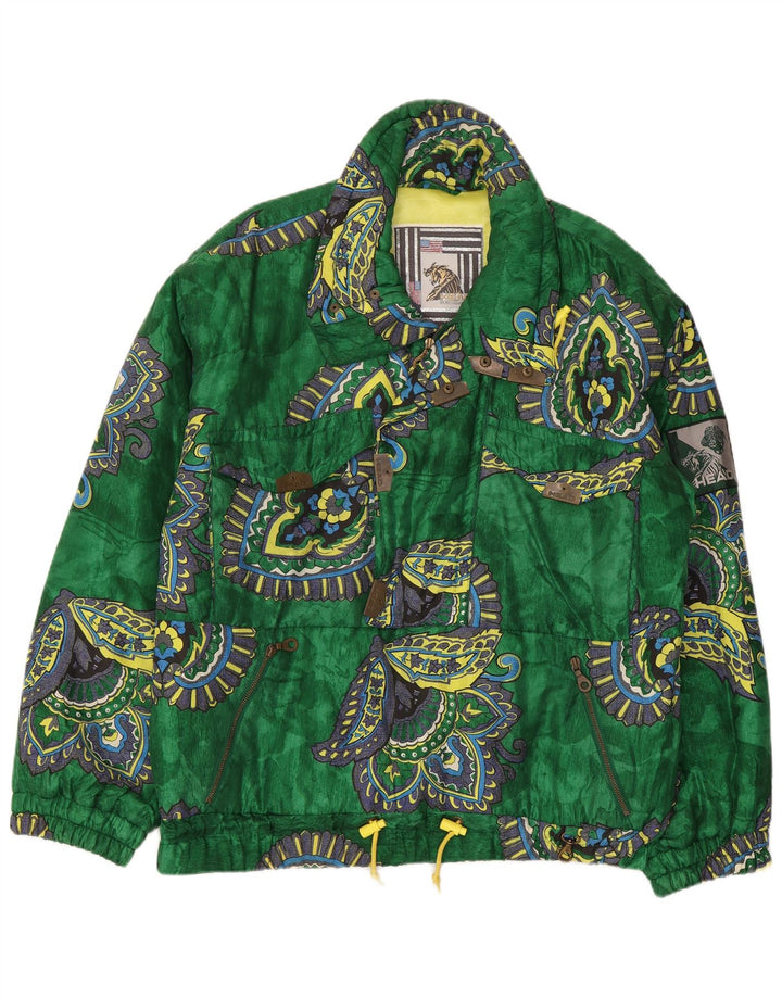 HEAD Herre Grafisk Anorak Jacket UK 40 Large Green Paisley