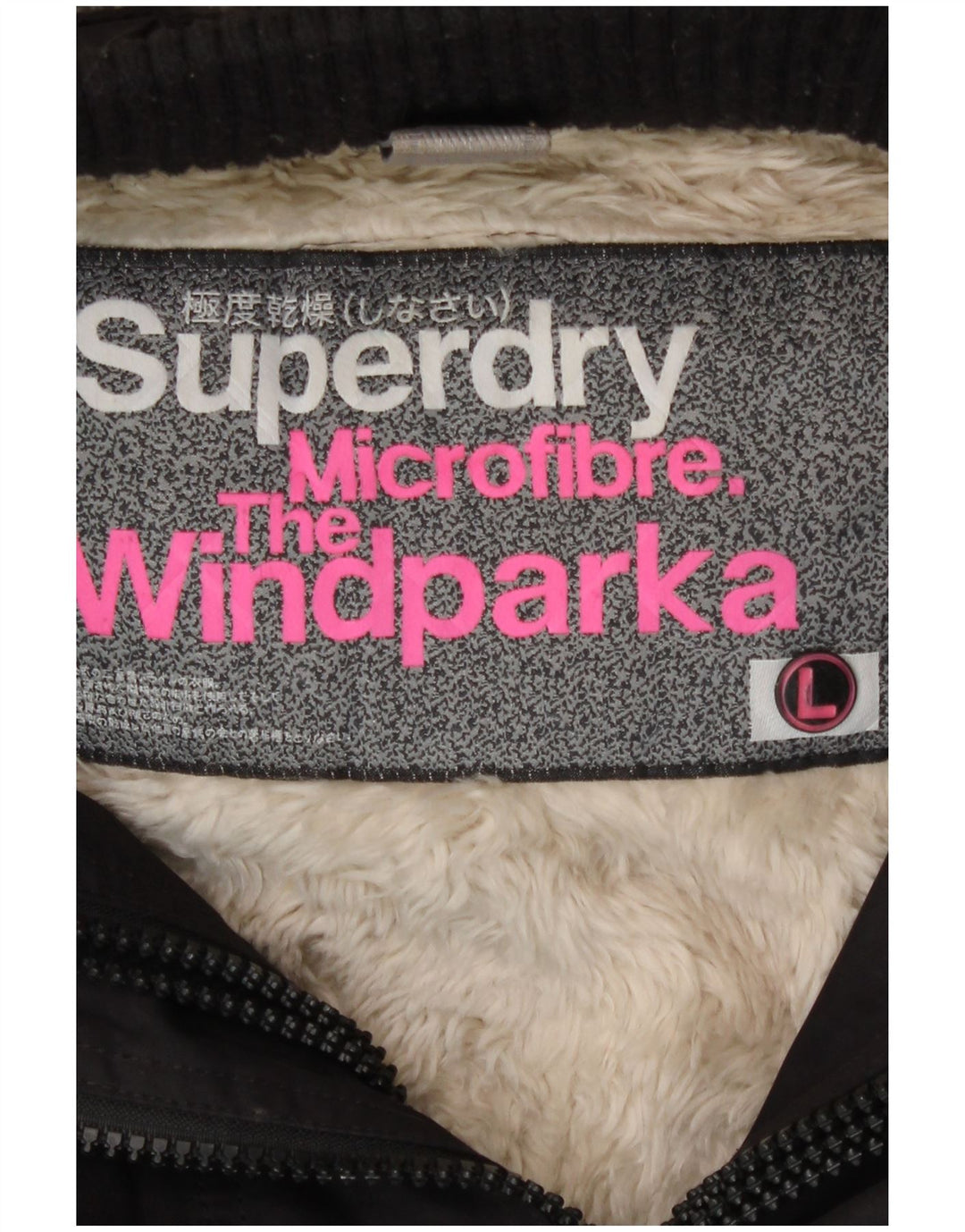 Superdry Sherpa Parkajakke med hætte til mænd UK 40 Stor sort polyester