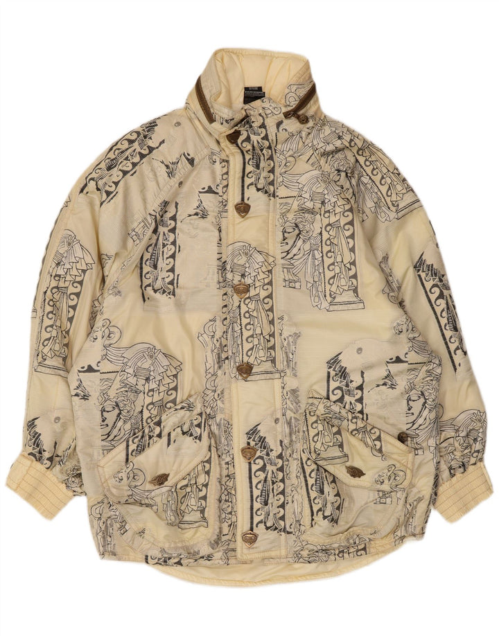 Emmegi Herre Hooded Loose Fit Polstret Jakke UK 36 Small Beige Polyester