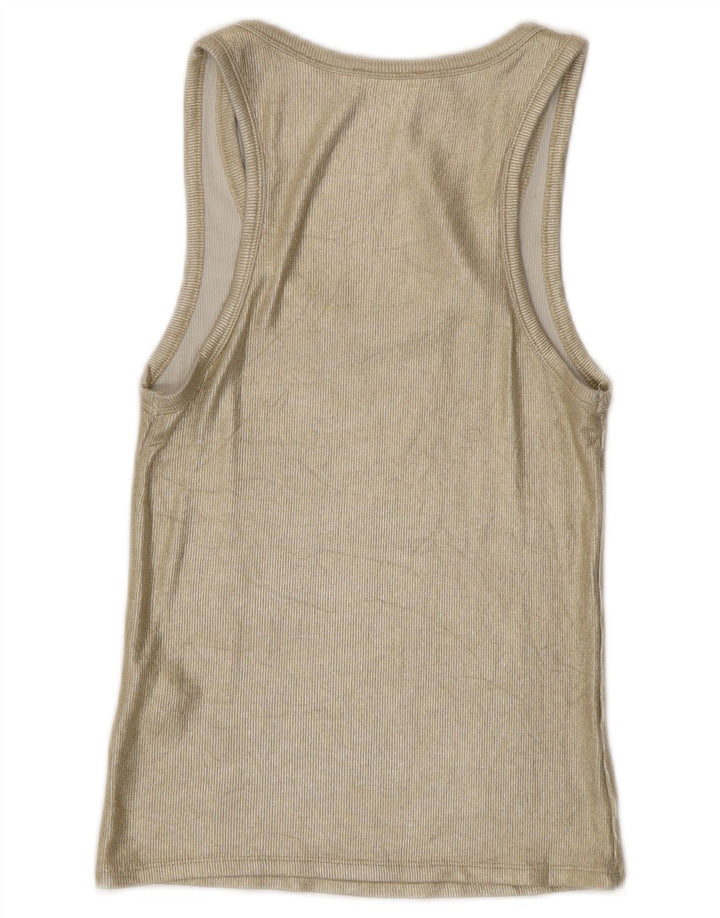 Zara Damevest Top UK 12 Medium Gold Viscose