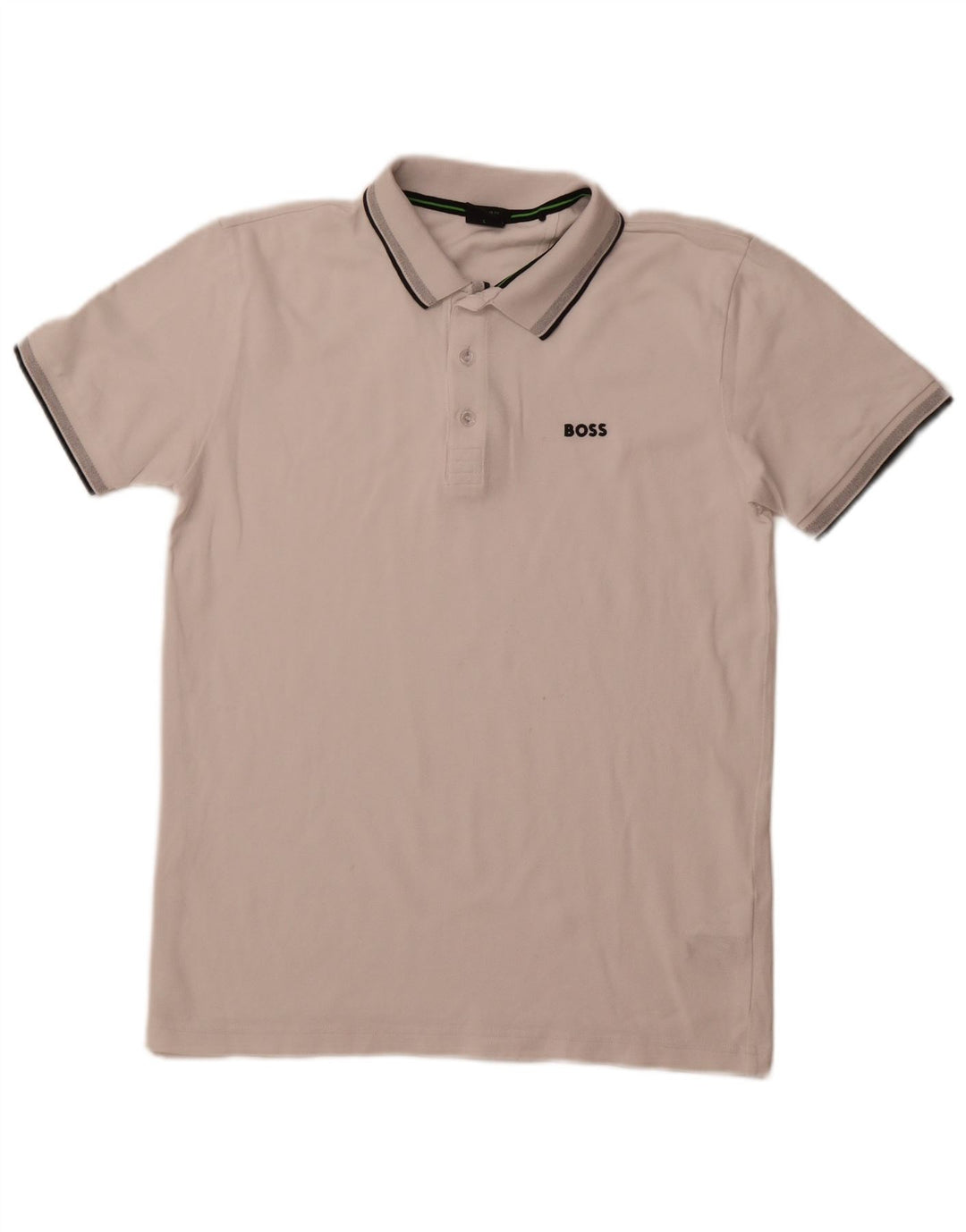HUGO BOSS Herre Regular Fit Polo Shirt Stor hvid bomuld
