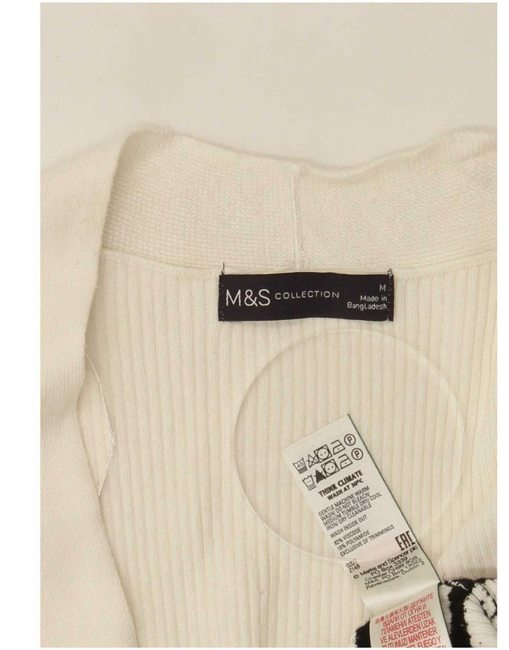 Marks & Spencer Dame Longline Cardigan Sweater UK 14 Medium Off White