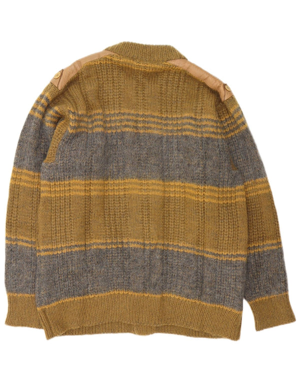 Schiatti&Co Herre Cardigan Sweater Medium Grøn Colourblock Mohair
