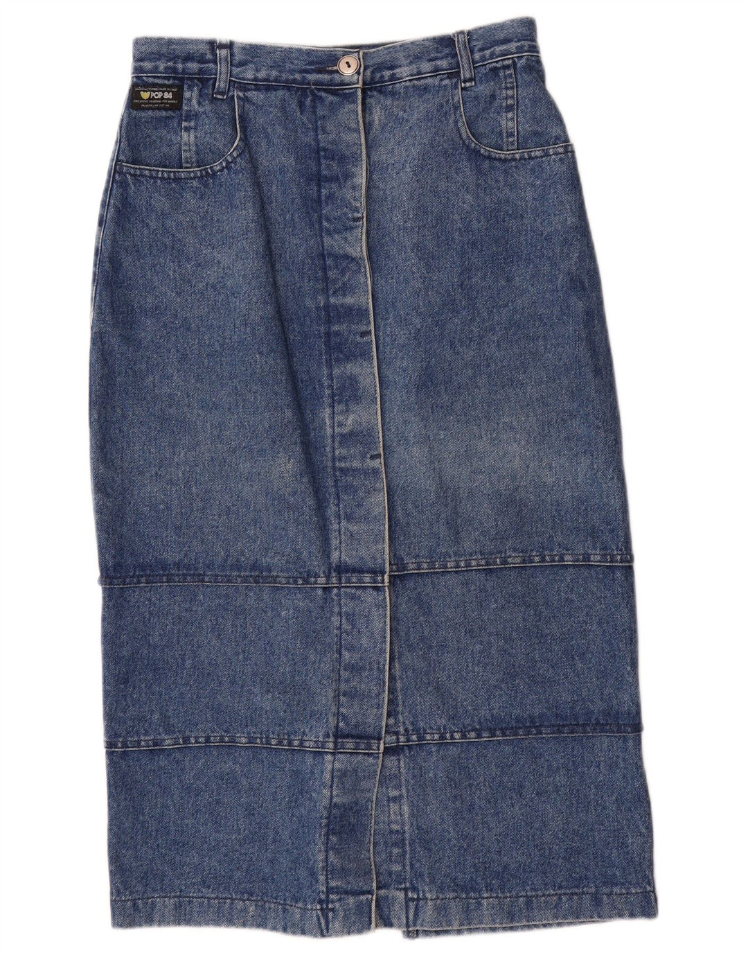 POP 84 Dame Denim Nederdel IT 46 Stor W28 Blå Bomuld