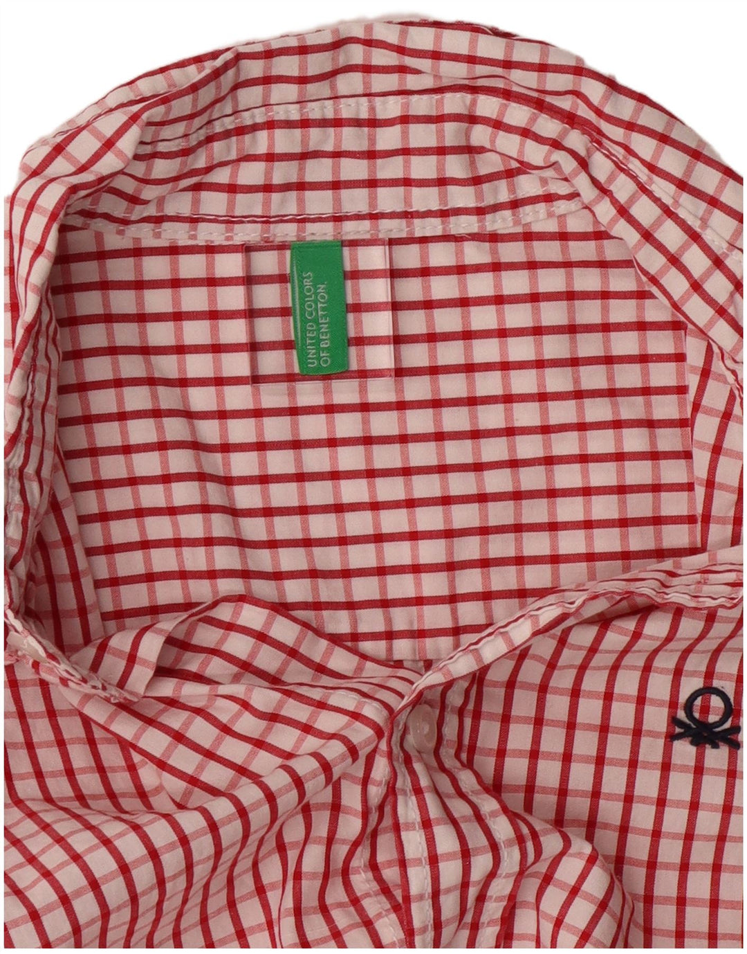 BENETTON Boys Shirt 7-8 Years Red Check