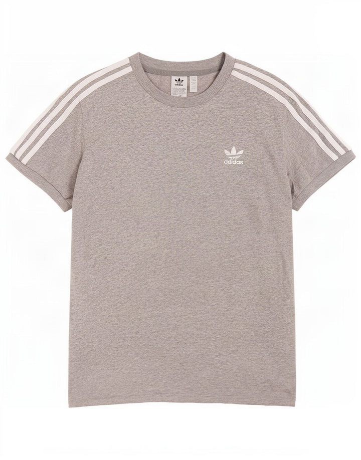 Adidas Dame T-Shirt Top UK 12 Medium Grå Bomuld