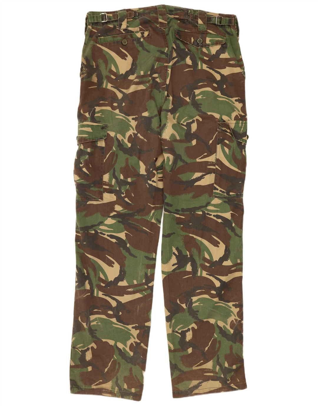 VINTAGE Straight Cargo Bukser til mænd W36 L32 Khaki Camouflage Polyester