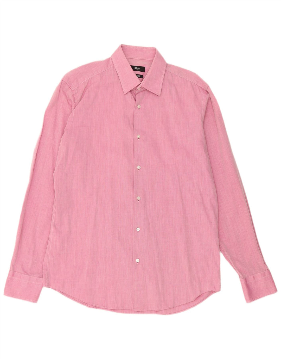 Hugo Boss Herre Regular Fit Skjorte Størrelse 40 15 1/2 Medium Pink Bomuld