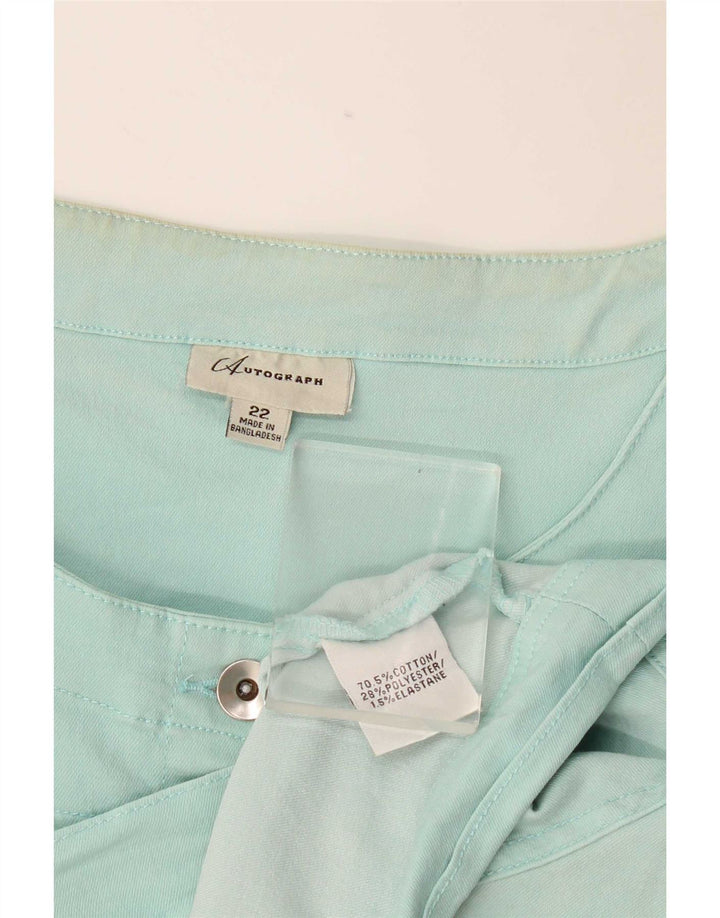 Marks & Spencer Dame Crop 3/4-ærmet denimjakke UK 22 3XL Turkis