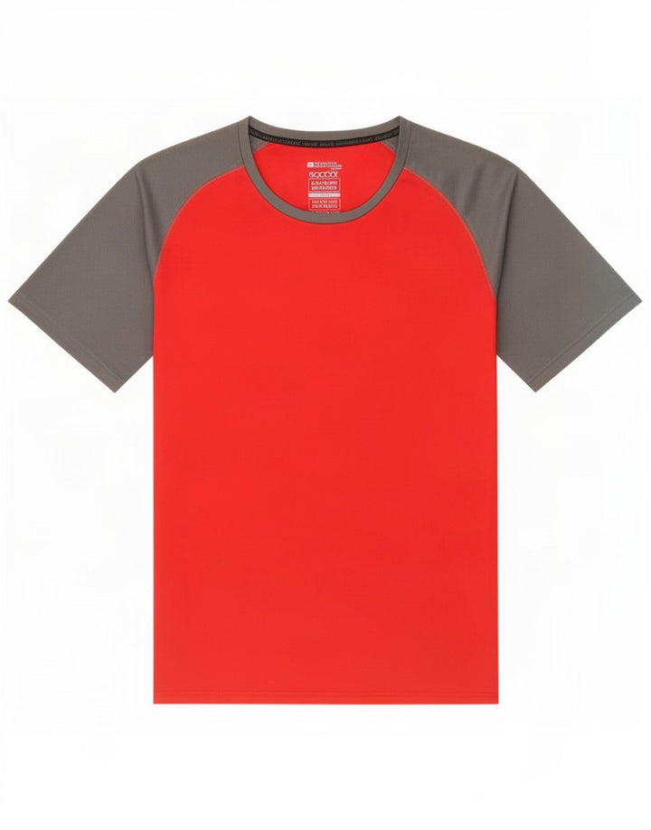 Mountain Warehouse Herre T-Shirt Top 4XL Rød Colourblock Polyester