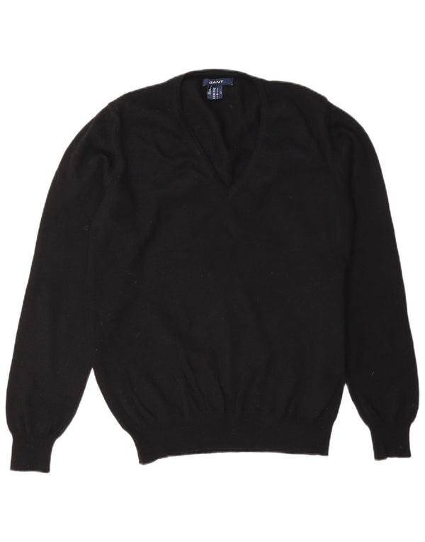 Gant Dame V-hals sweater UK 14 Stor sort uld