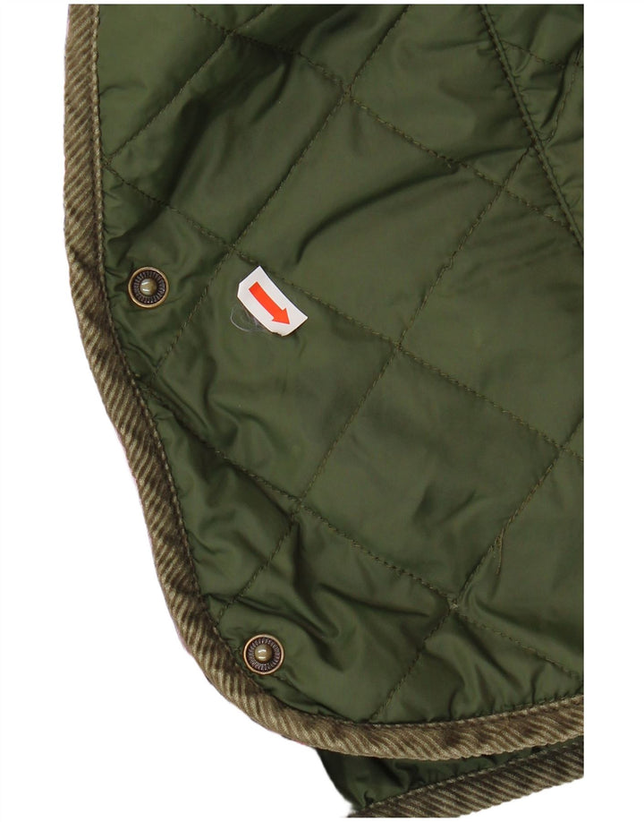 JACK WILLS Womens Hooded Quilted Jacket UK 8 Small  Green