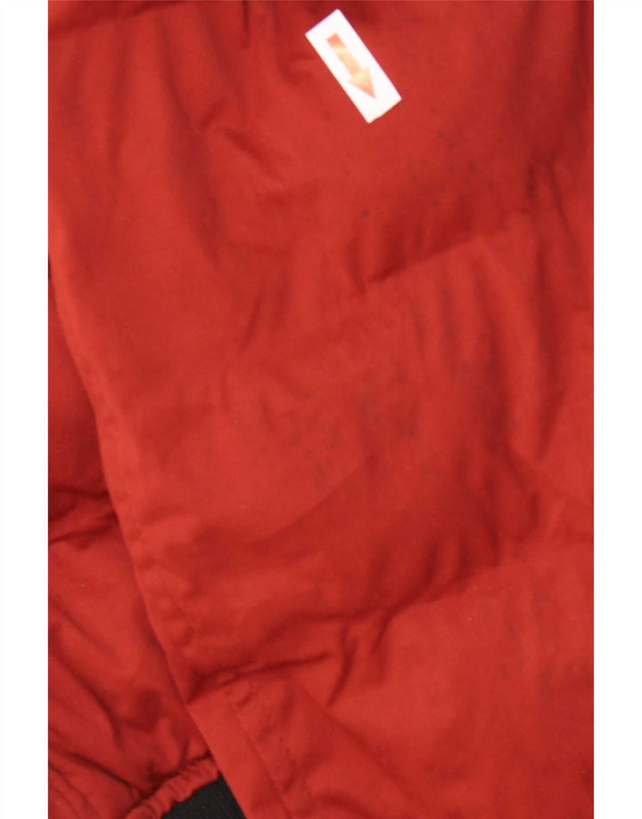 Zara Herre Hooded Crop Polstret Jakke UK 40 Medium Rød Polyester