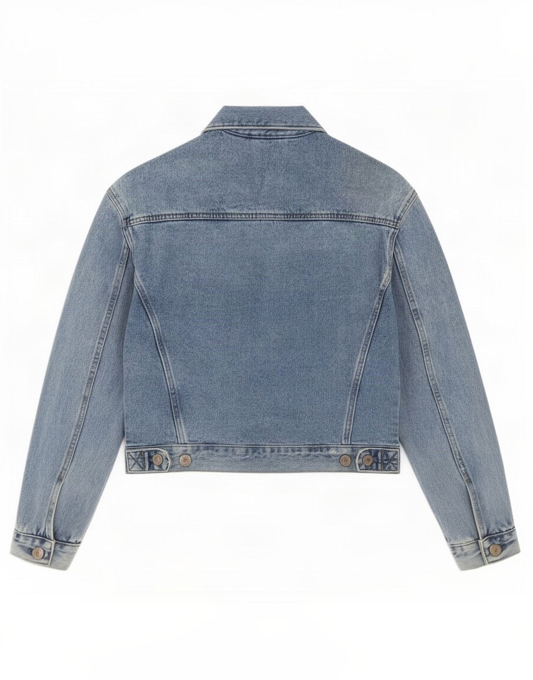 Zara Dame Crop Denimjakke UK 6 XS Blå Bomuld