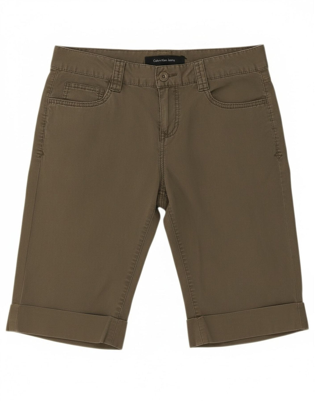 Calvin Klein Bermuda Shorts til kvinder US 8 Medium W30 Khaki Bomuld