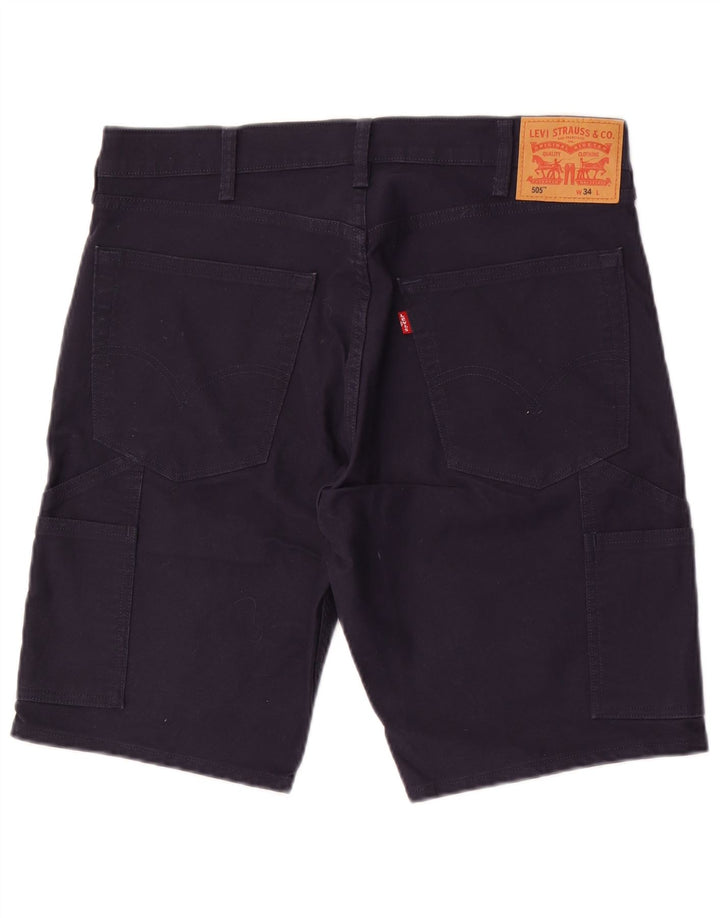 Levi's Herre 505 Casual Shorts W34 Large Navy Blue Bomuld