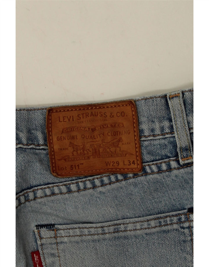 LEVI'S Herre 511 Slim Jeans W29 L31 Blå Bomuld