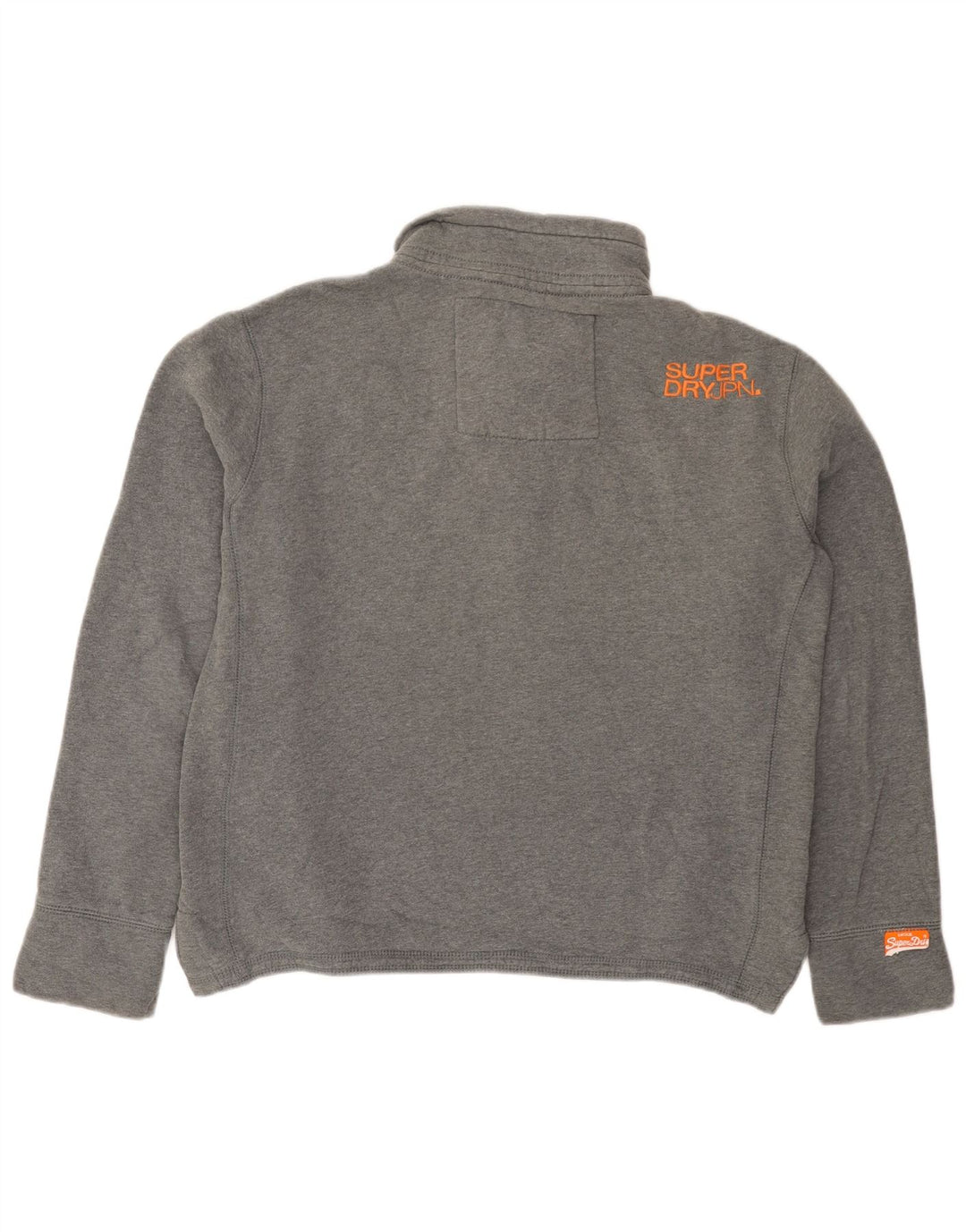 Superdry Herre Button Neck Sweatshirt Jumper Medium Grey Bomuld
