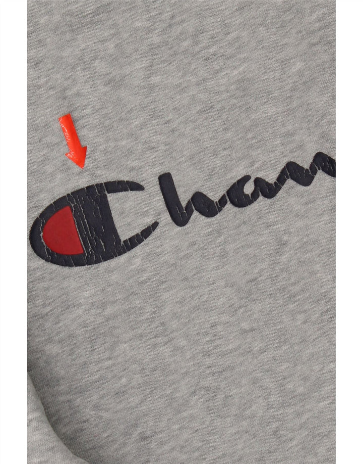 Champion Herre grafisk sweatshirt Jumper lille grå flækket bomuld