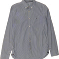 TOMMY HILFIGER Mens Slim Fit Shirt Medium Blue Striped Cotton Vintage Tommy Hilfiger and Second-Hand Tommy Hilfiger from Messina Hembry 