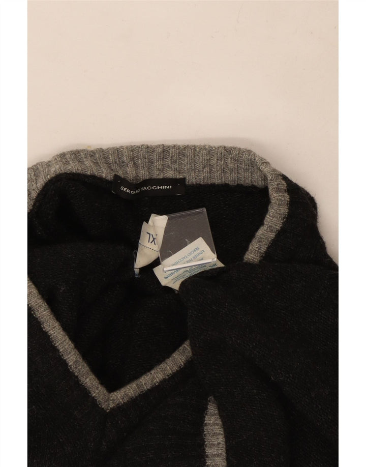 Sergio Tacchini Herre V-hals sweater XL Grå Uld