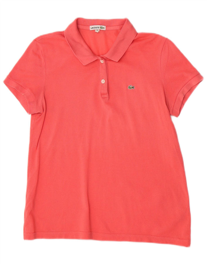 Lacoste Womens Regular Polo Shirt Størrelse 42 Large Pink Bomuld