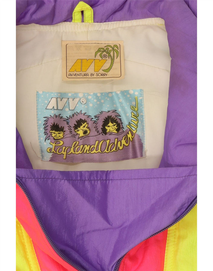 Vintage Womens Oversized Graphic Ski Jacket UK 14 Medium Multicoloured